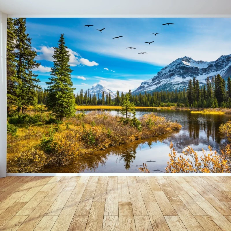 Fotomural reflejos otoñales en las Montañas Rocosas