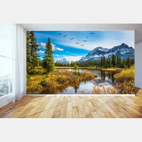 Fotomural reflejos otoñales en las Montañas Rocosas – Pixers®