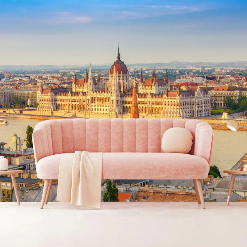Fotomural atardecer en el parlamento de Budapest