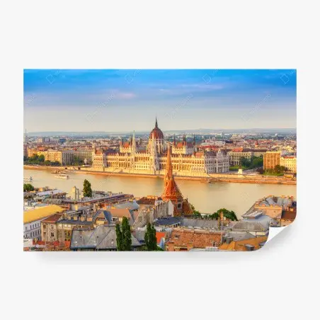 Fotomural atardecer en el parlamento de Budapest – Pixers®