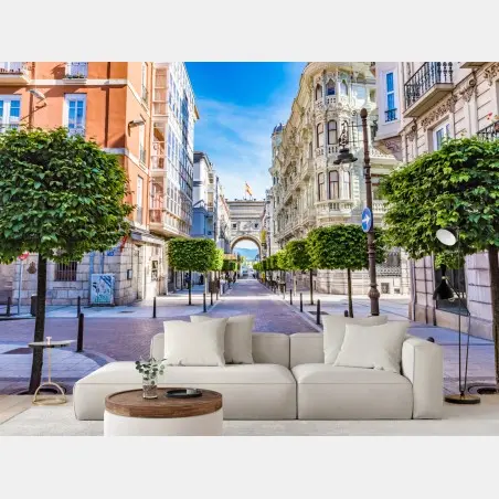 Fotomural paisaje urbano de Santander con arco hacia el mar – Pixers®