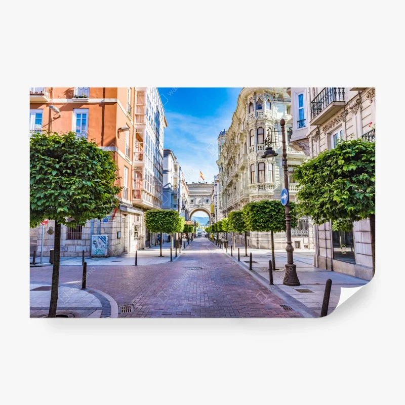 Fotomural paisaje urbano de Santander con arco hacia el mar