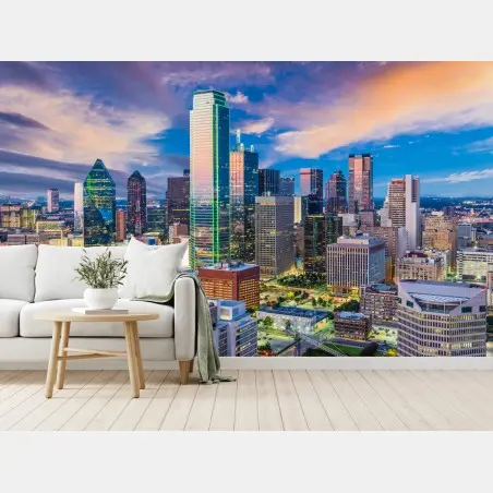 Fotomural atardecer urbano en Dallas – Pixers®