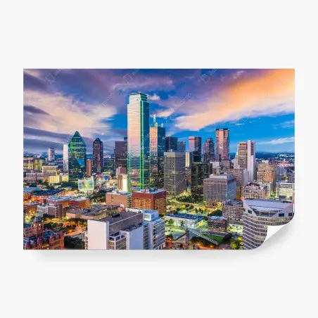 Fotomural atardecer urbano en Dallas – Pixers®