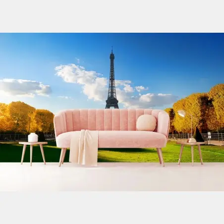 Fotomural primavera en el Champs de Mars con la Torre Eiffel, París – Pixers®