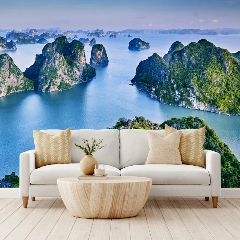 Fotomural vistas panorámicas de la bahía de Ha Long