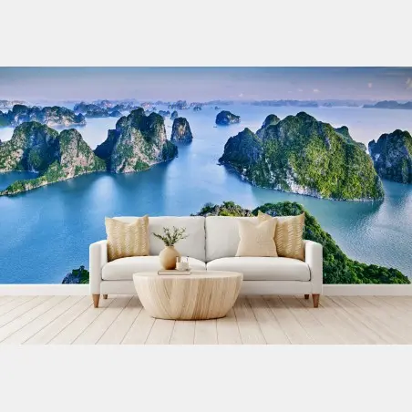 Fotomural vistas panorámicas de la bahía de Ha Long – Pixers®