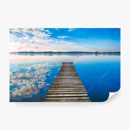 Fotomural muelle hacia la calma en el lago Selment Wielki – Pixers®