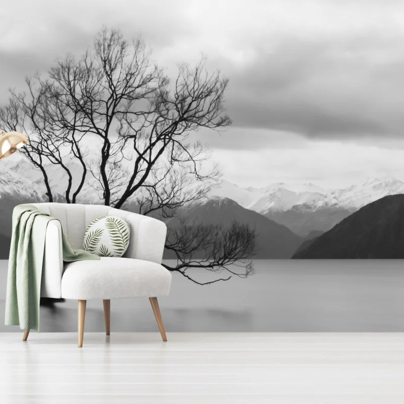 Fotomural árbol solitario en el lago