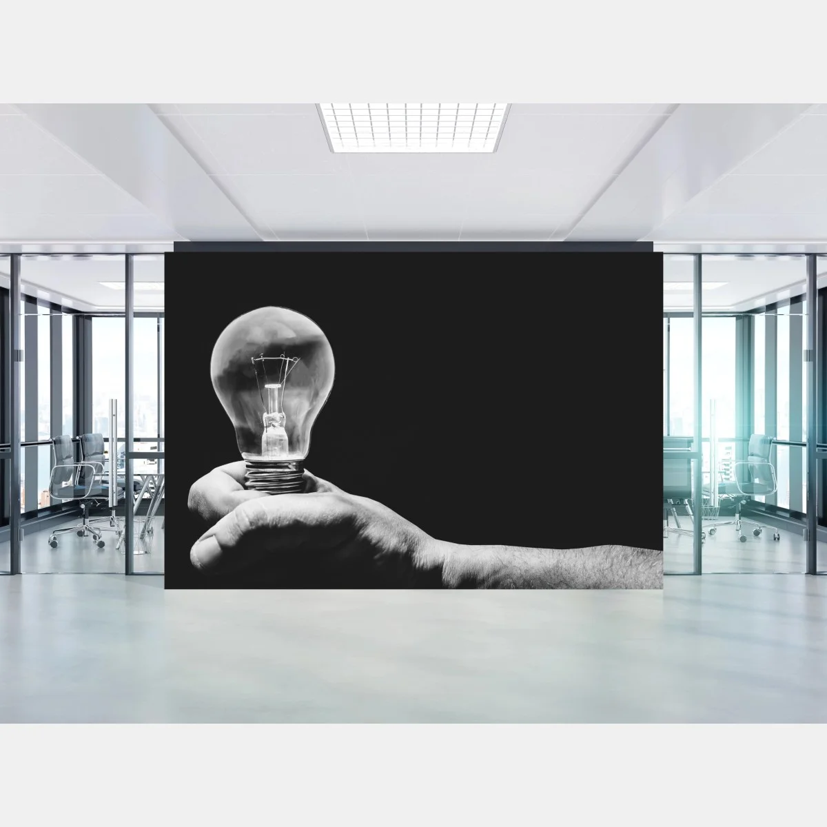 Fotomural mano sosteniendo bombilla en blanco y negro – Pixers® Fotomural mano sosteniendo bombilla en blanco y negro – Pixers®