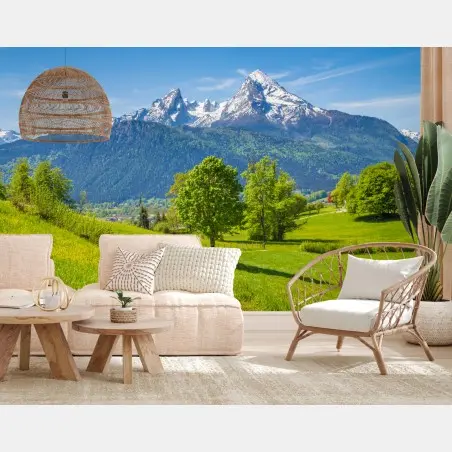 Fotomural paisaje alpino en primavera – Pixers®