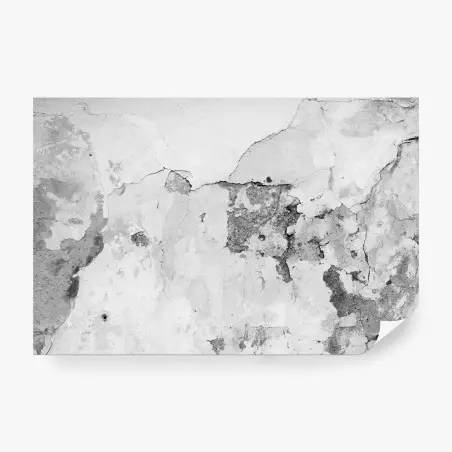 Fotomural textura de pared desgastada en blanco y negro – Pixers®