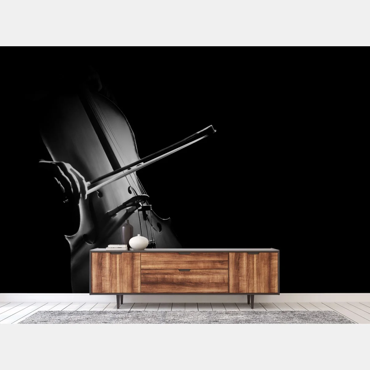 Fotomural melodía en sombras: violonchelo en primer plano – Pixers® Fotomural melodía en sombras: violonchelo en primer plano – Pixers®