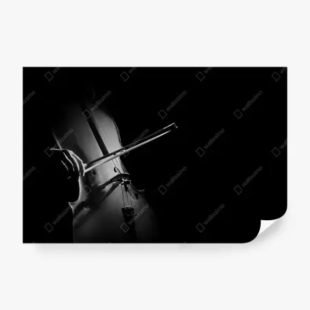 Fotomural melodía en sombras: violonchelo en primer plano – Pixers®