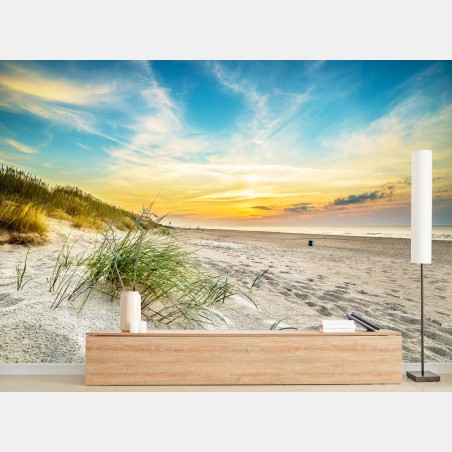 Fotomural atardecer sereno en la playa – Pixers®