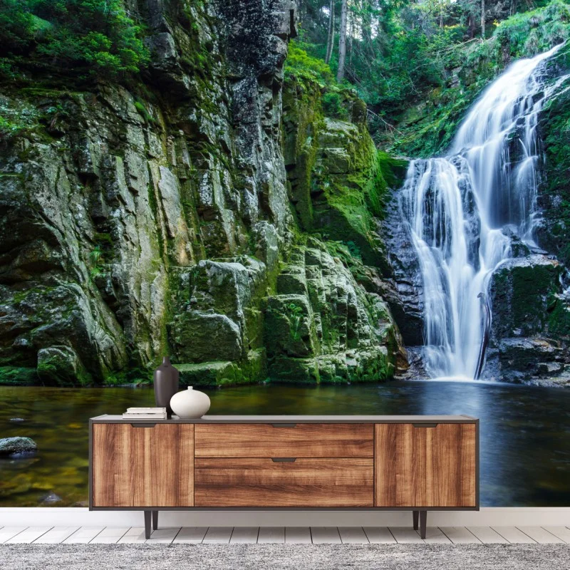 Fotomural impresionante cascada de Kamienczyk en Karkonosze