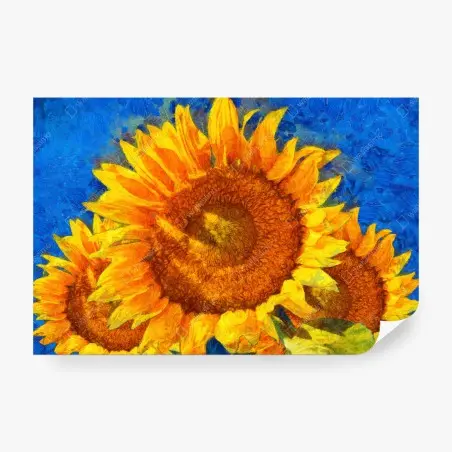 Fotomural girasoles vibrantes en estilo Van Gogh – Pixers®