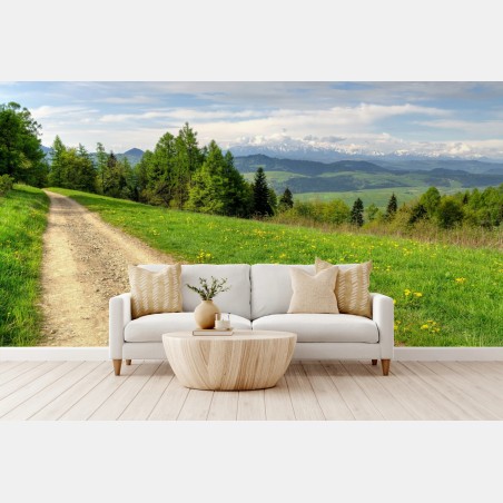 Fotomural paisaje primaveral en Gorce, Polonia – Pixers®