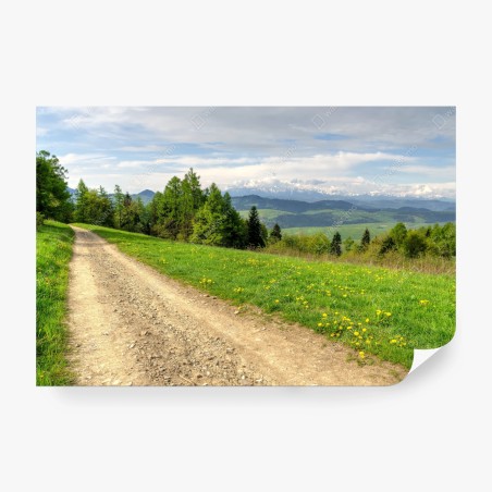 Fotomural paisaje primaveral en Gorce, Polonia – Pixers®