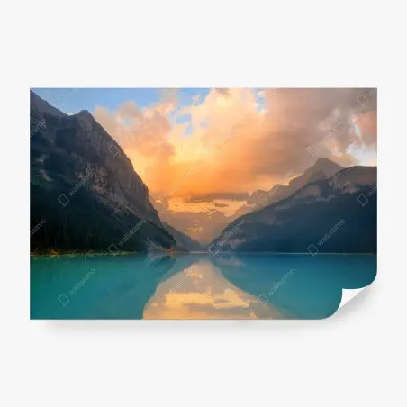 Fotomural amanecer sereno en Lake Louise – Pixers®