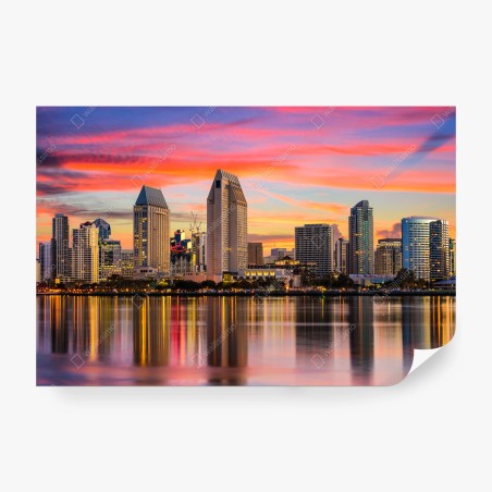 Fotomural atardecer vibrante sobre San Diego – Pixers®