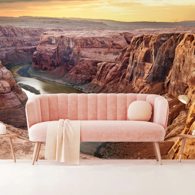 Fotomural panorama del cañón de Horseshoe Bend al atardecer