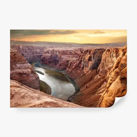 Fotomural panorama del cañón de Horseshoe Bend al atardecer – Pixers®