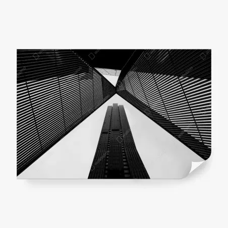 Fotomural perspectiva urbana de Melbourne en blanco y negro – Pixers®