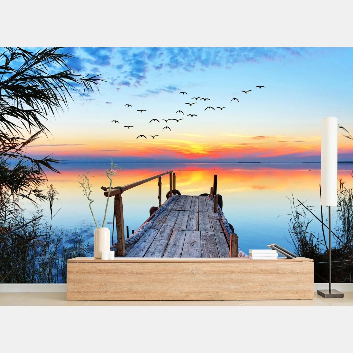 Fotomural muelle al amanecer sobre aguas tranquilas – Pixers® Fotomural muelle al amanecer sobre aguas tranquilas – Pixers®