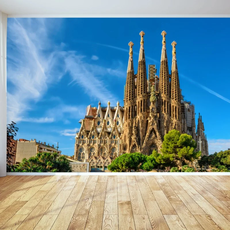 Fotomural impresionante vista de la Sagrada Familia de Gaudí