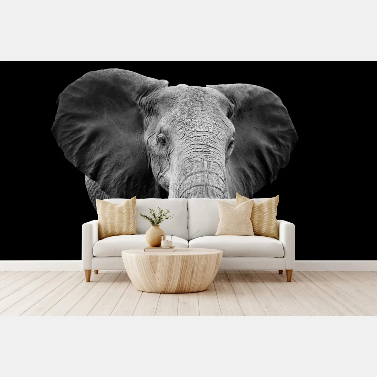 Fotomural elefante en blanco y negro, mirada majestuosa – Pixers® Fotomural elefante en blanco y negro, mirada majestuosa – Pixers®