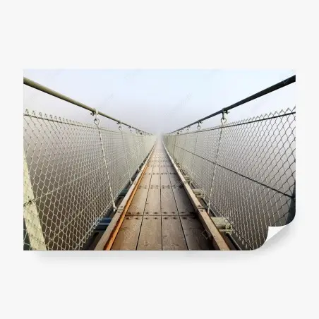 Fotomural puente colgante entre la niebla – Pixers®