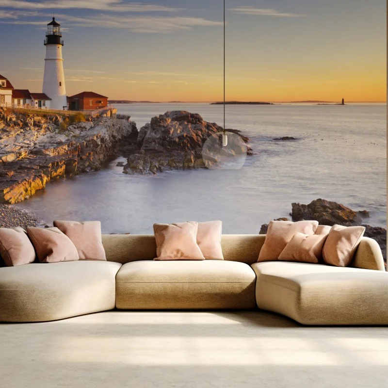 Fotomural amanecer en Portland Head, Cape Elizabeth, Maine