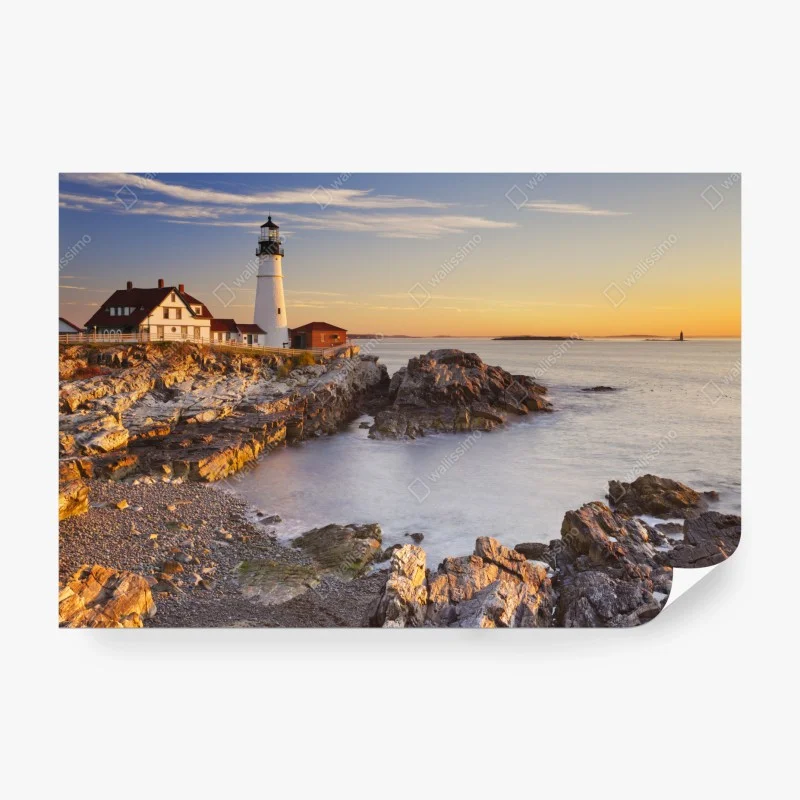Fotomural amanecer en Portland Head, Cape Elizabeth, Maine