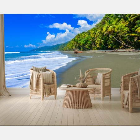 Fotomural playa salvaje de Corcovado, Costa Rica – Pixers®