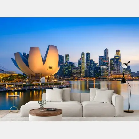 Fotomural crepúsculo sobre Marina Bay, Singapur – Pixers®