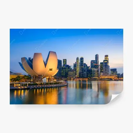 Fotomural crepúsculo sobre Marina Bay, Singapur – Pixers®