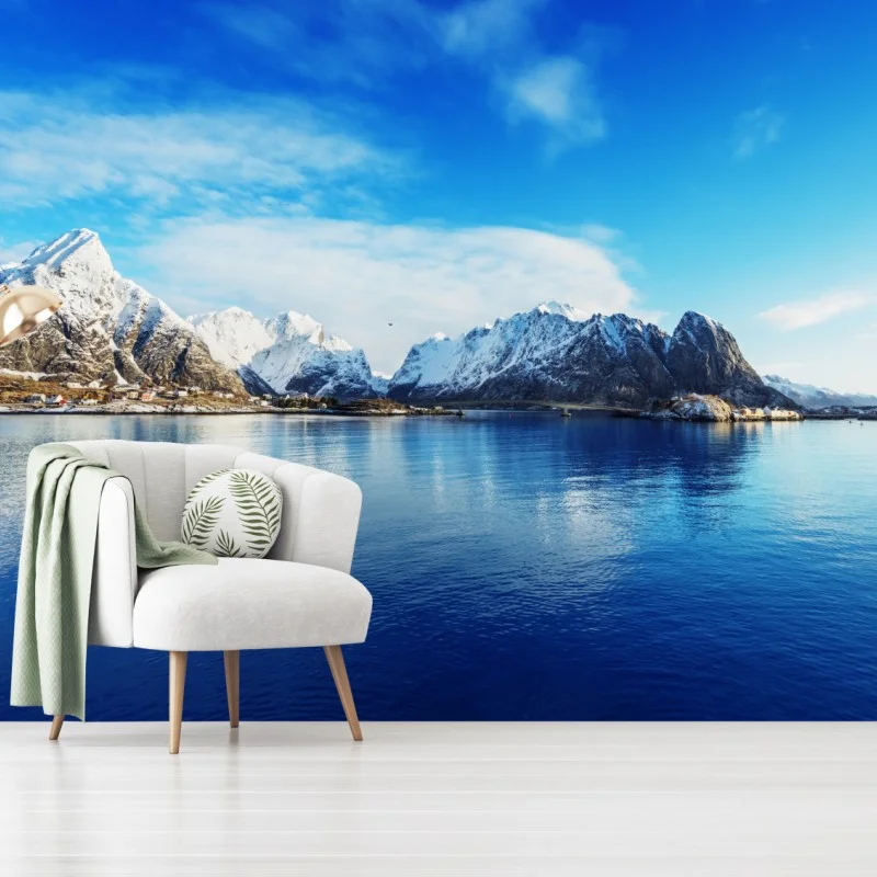 Fotomural paisaje invernal en Reine, Islas Lofoten