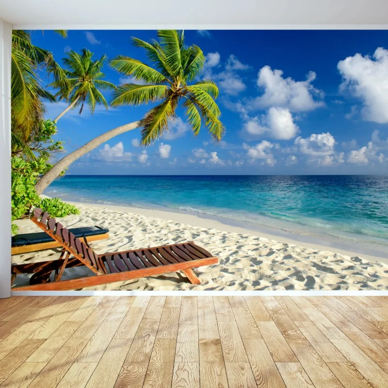 Fotomural paraíso tropical en Maldivas