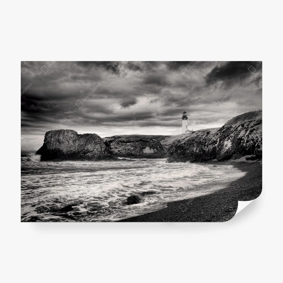 Fotomural impresión en blanco y negro del faro de Yaquina Bay – Pixers® Fotomural impresión en blanco y negro del faro de Yaquina Bay – Pixers®