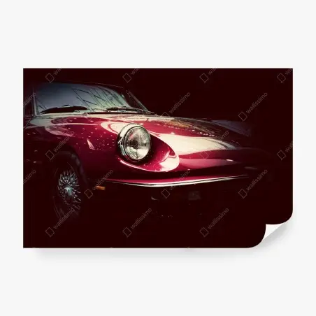 Fotomural coche clásico rojo en primer plano – Pixers®