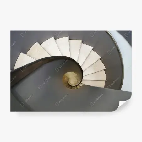 Fotomural escalera en espiral: elegancia geométrica para tus paredes – Pixers®