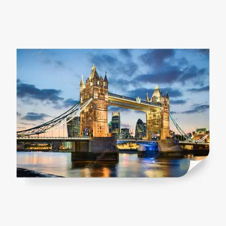 Fotomural vista nocturna del Puente de la Torre en Londres – Pixers®