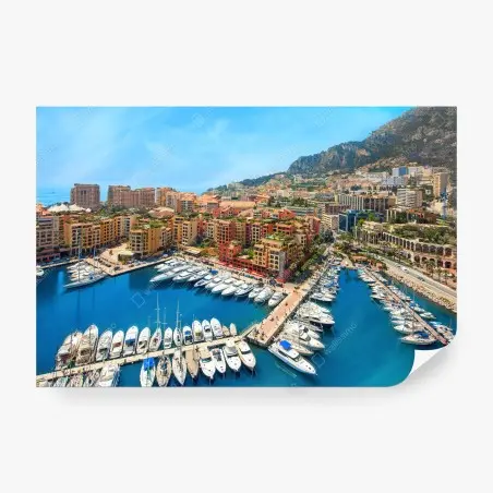 Fotomural vista panorámica del puerto de Mónaco – Pixers®