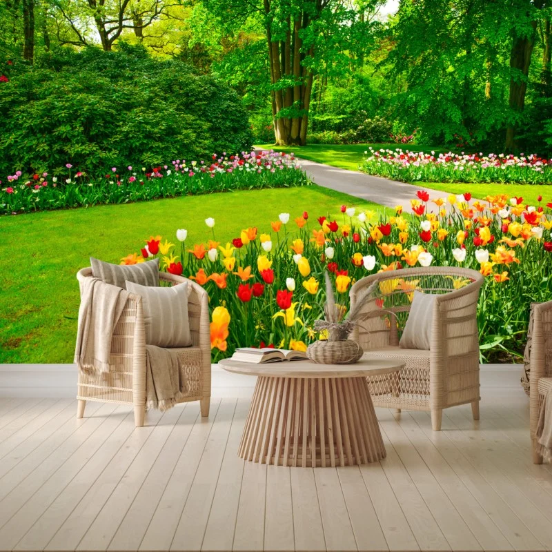 Fotomural jardín de tulipanes en Keukenhof