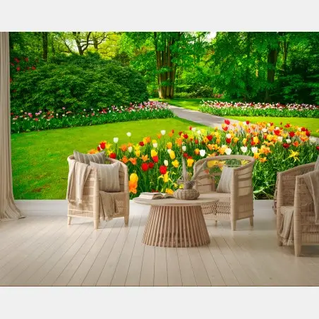 Fotomural jardín de tulipanes en Keukenhof – Pixers®