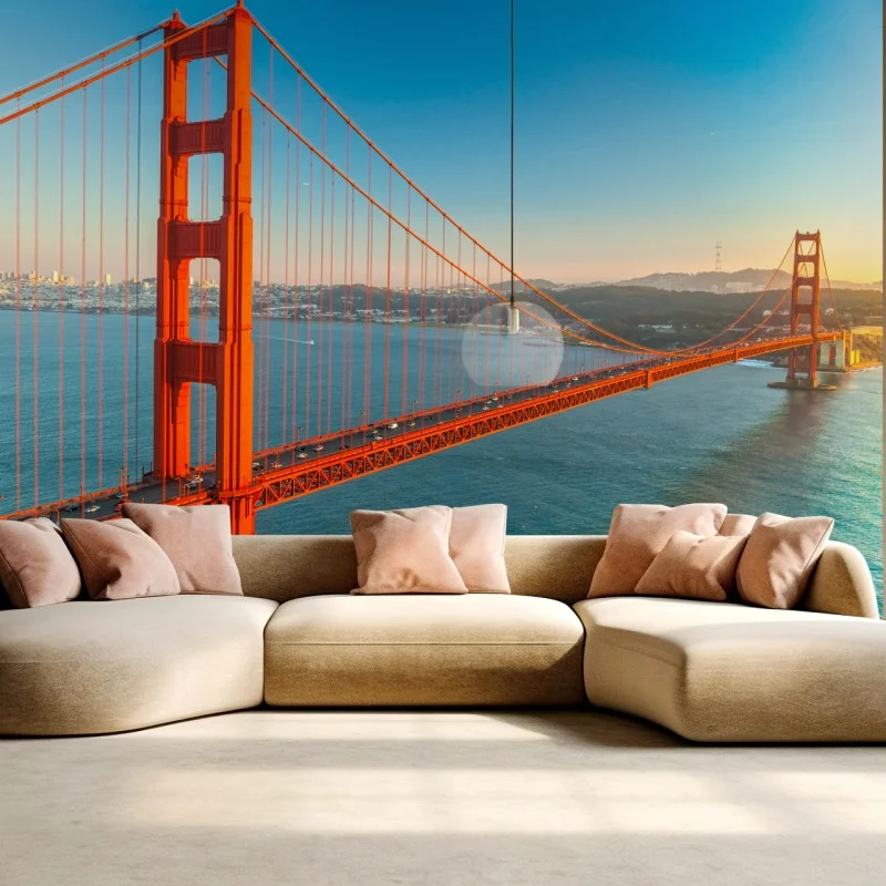 Fotomural amanecer sobre Golden Gate: vista panorámica de San Francisco