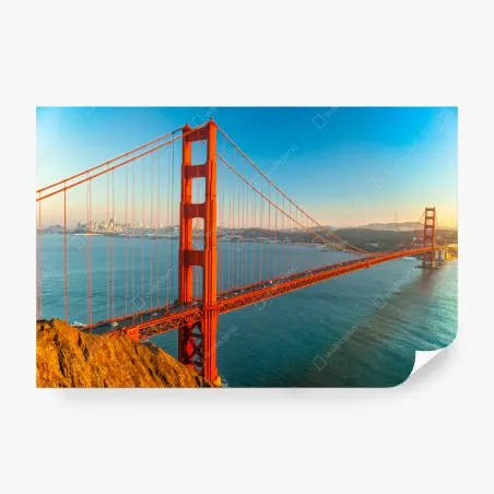Fotomural amanecer sobre Golden Gate: vista panorámica de San Francisco – Pixers®