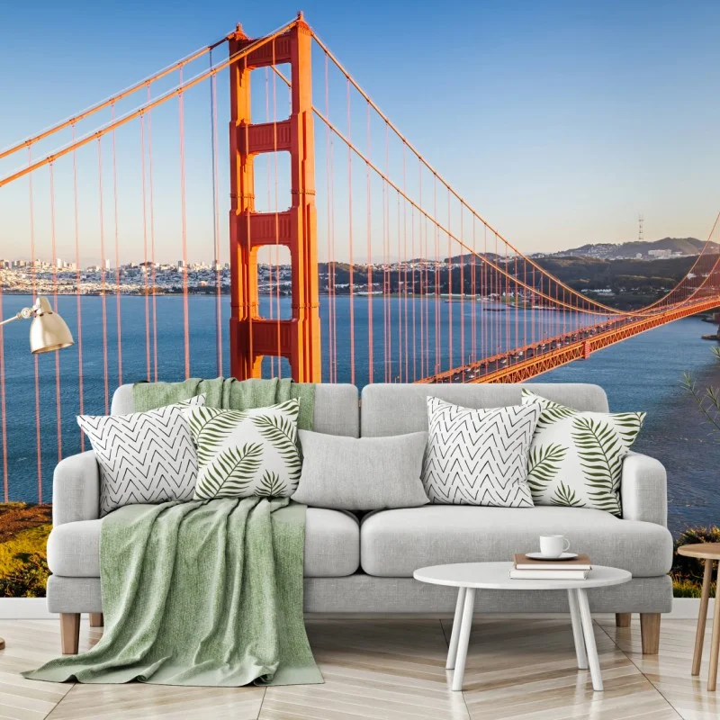 Fotomural vista panorámica del puente Golden Gate en San Francisco