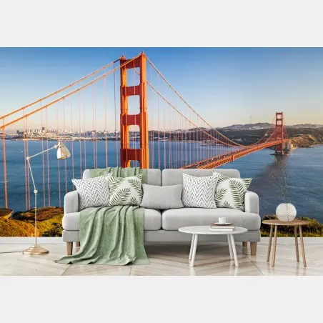 Fotomural vista panorámica del puente Golden Gate en San Francisco – Pixers®